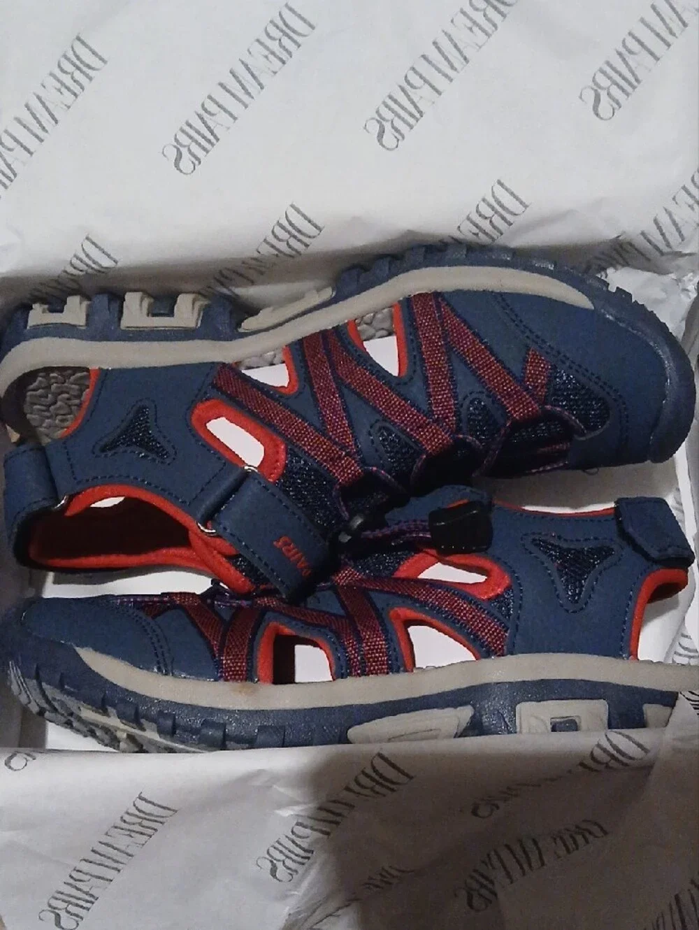 Dream Pairs Navy and Red Kids Outdoor Sandal